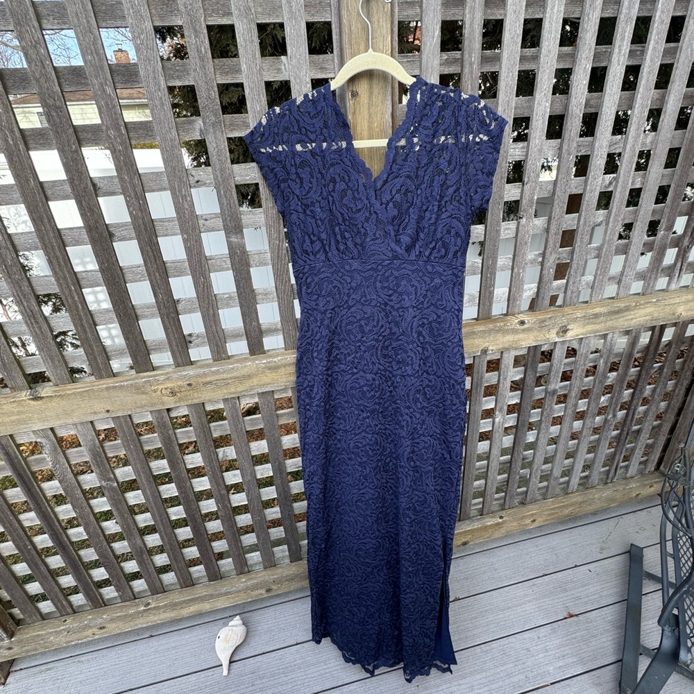 Marina Navy Lace Maxi Dress Size 8